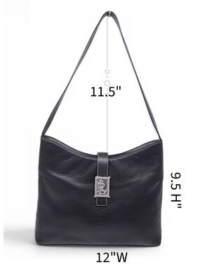 Ralph Lauren Black Genuine Leather Shoulder Bag Minimalistic